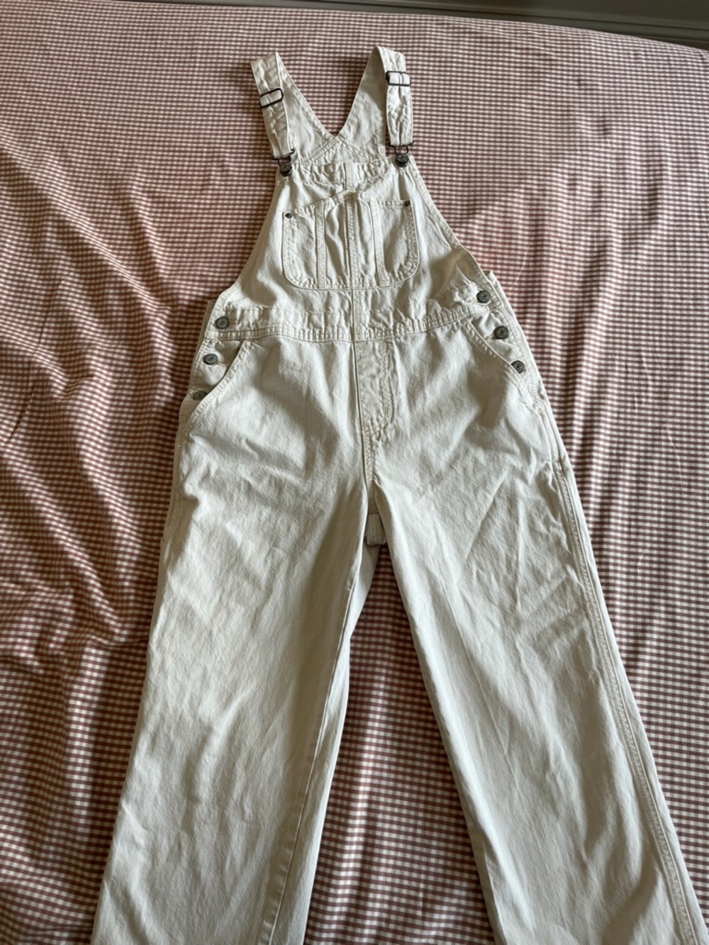 Women's Cream Denim Overalls - old navy